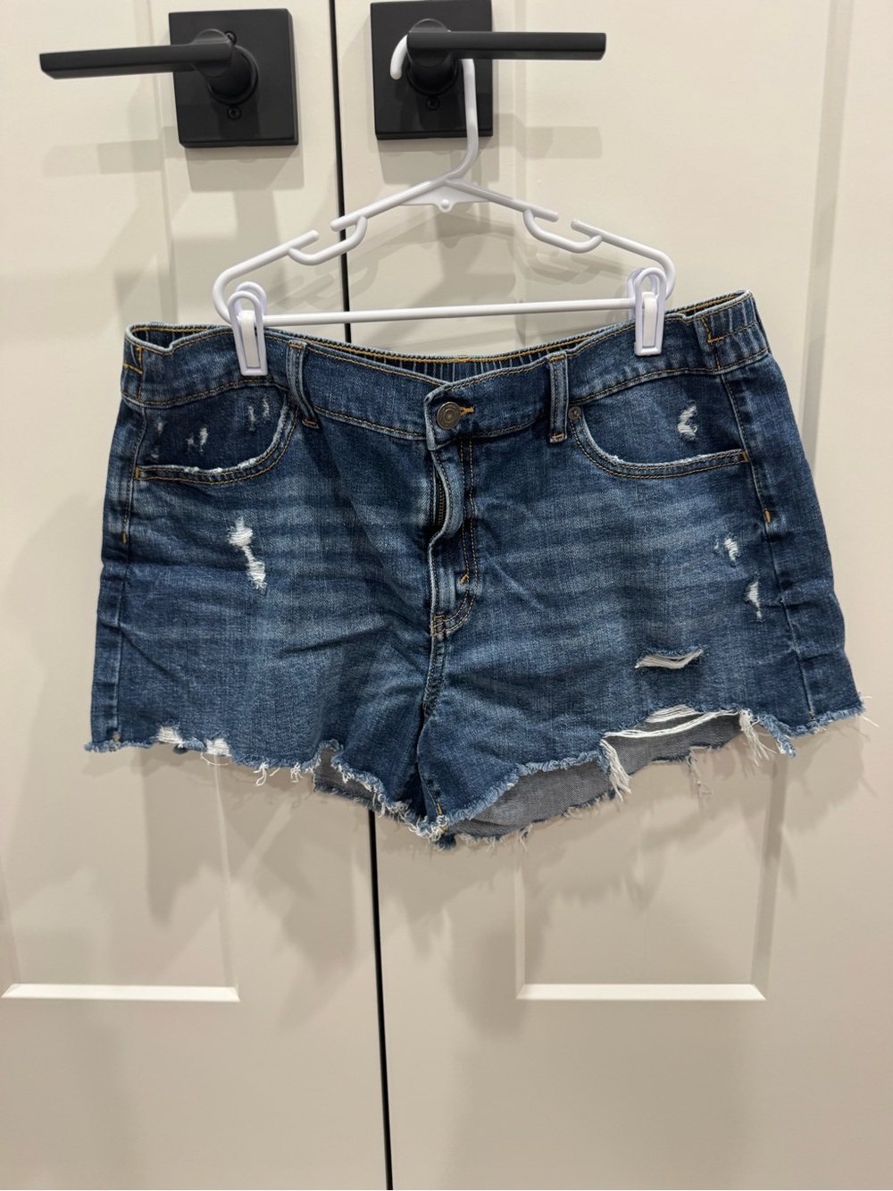 Aerie Distressed Denim Shorts - Blue